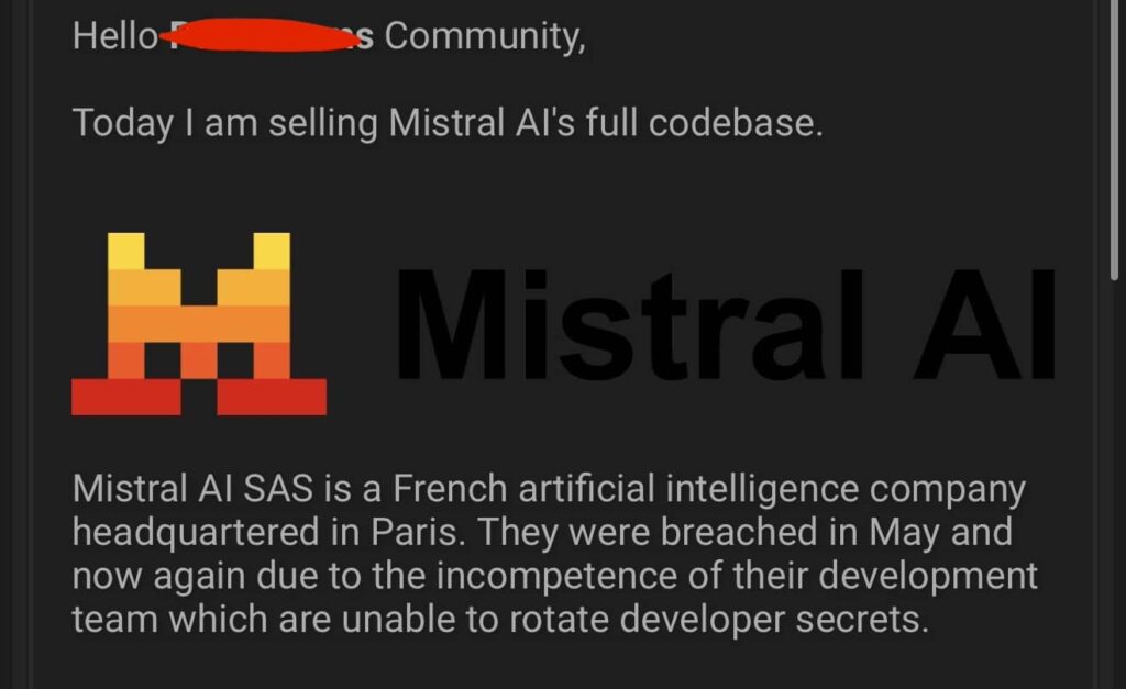 Mistral cyberattaque