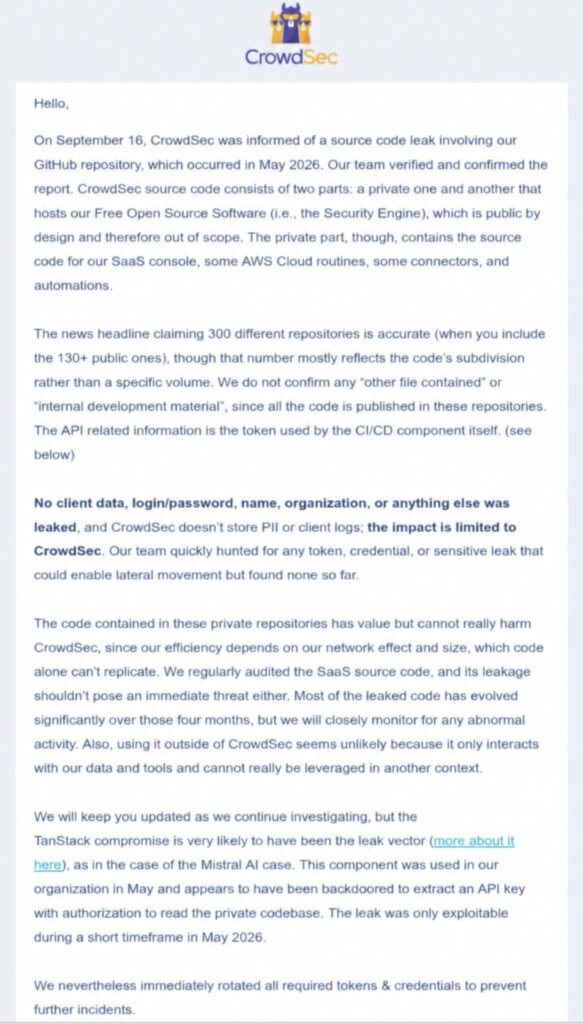 Crowdsec email fuite