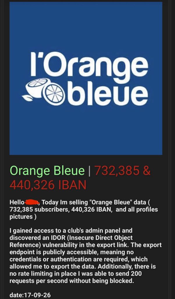 Orange bleu cyberattaque