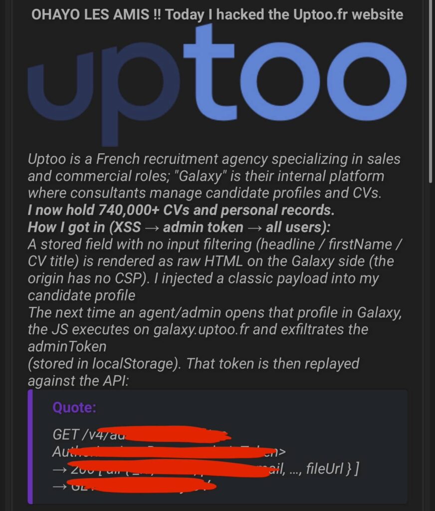 CyberAttaque uptoo