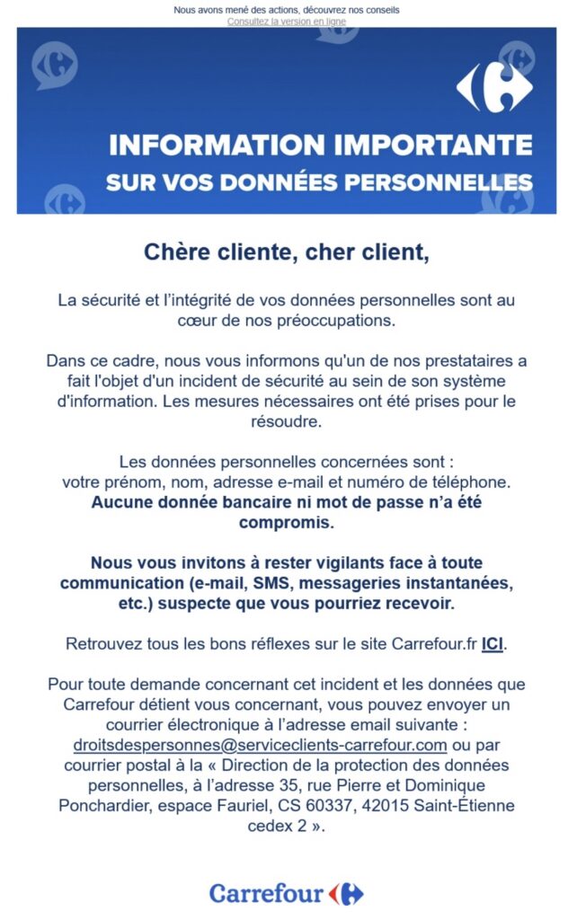 Carrefour cyberattaque
