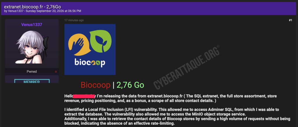 Biocoop cyberattaque