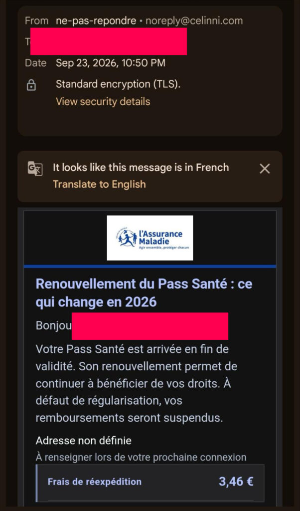 Celinni phishing
