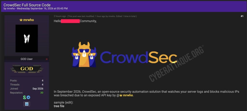 CrowdSec cyberattaque