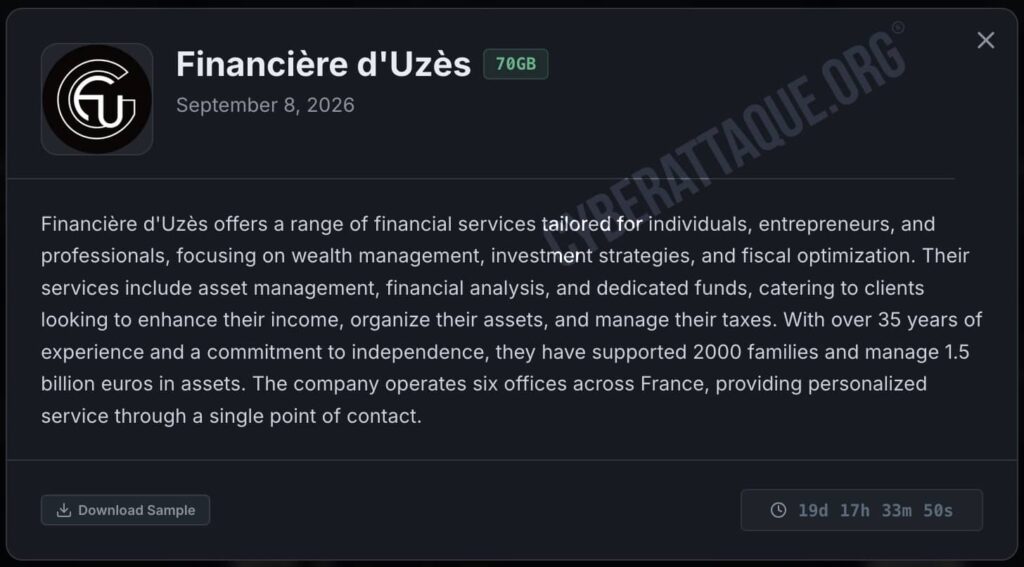 Financière d’Uzès cyberattaque