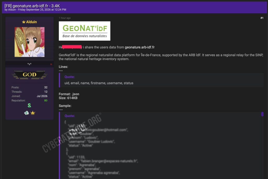 GeoNat’îdF cyberattaque