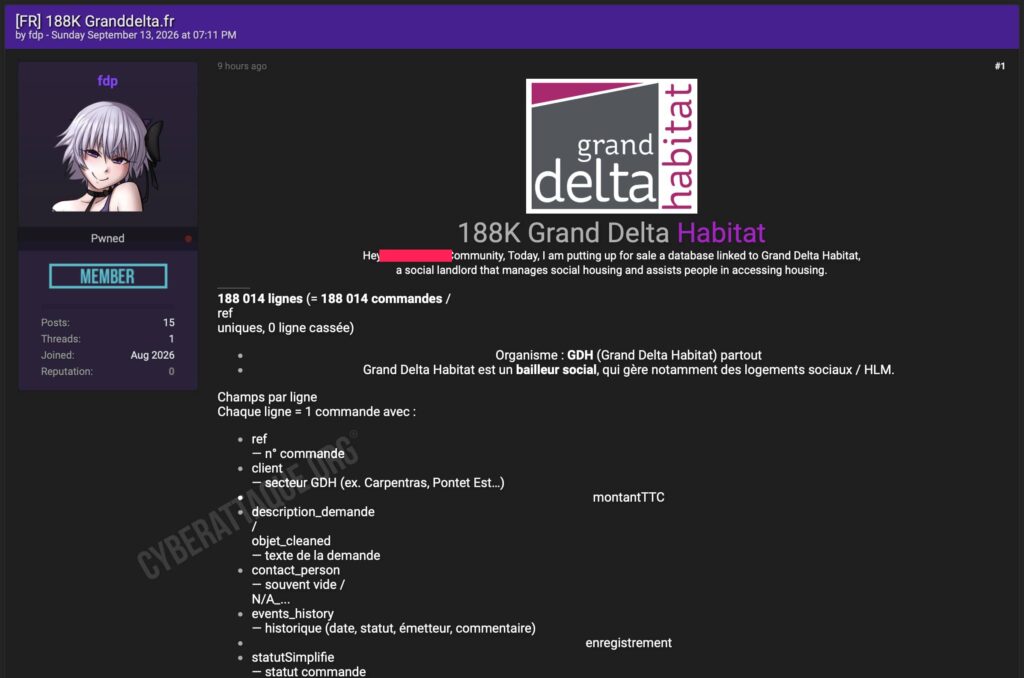 Grand delta habitat cyberattaque