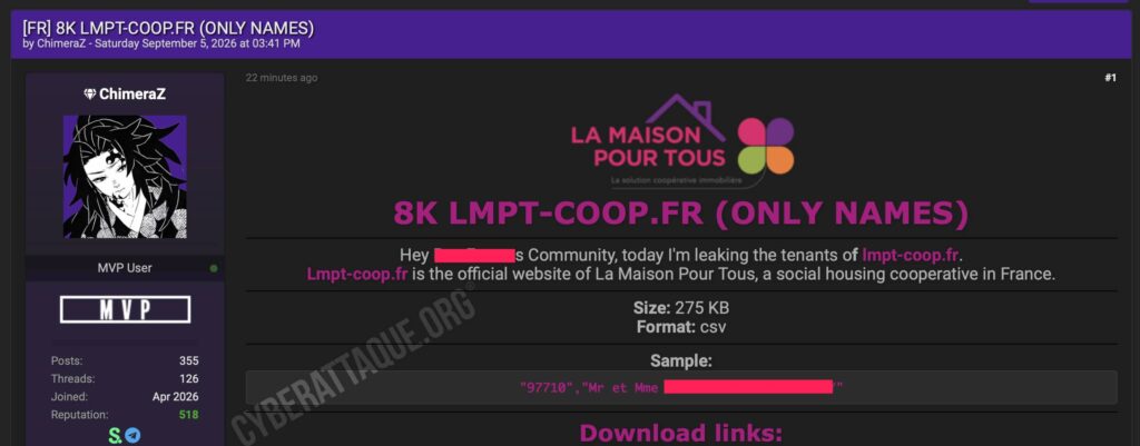 La Maison Pour Tous cyberattaque