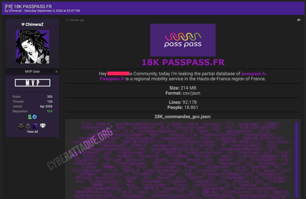 Pass Pass cyberattaque