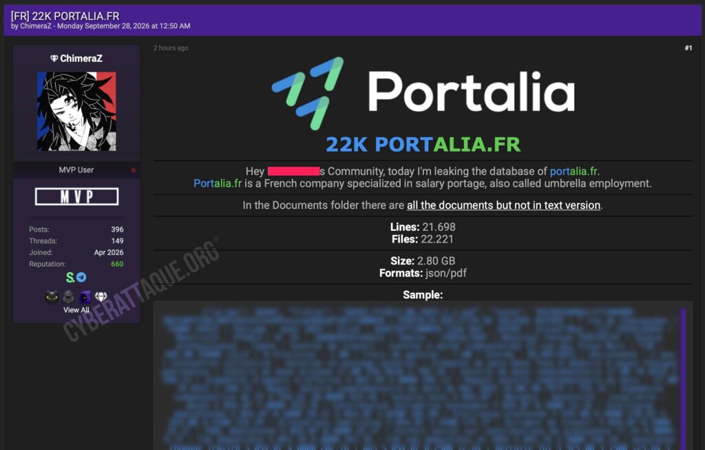 Portalia cyberattaque