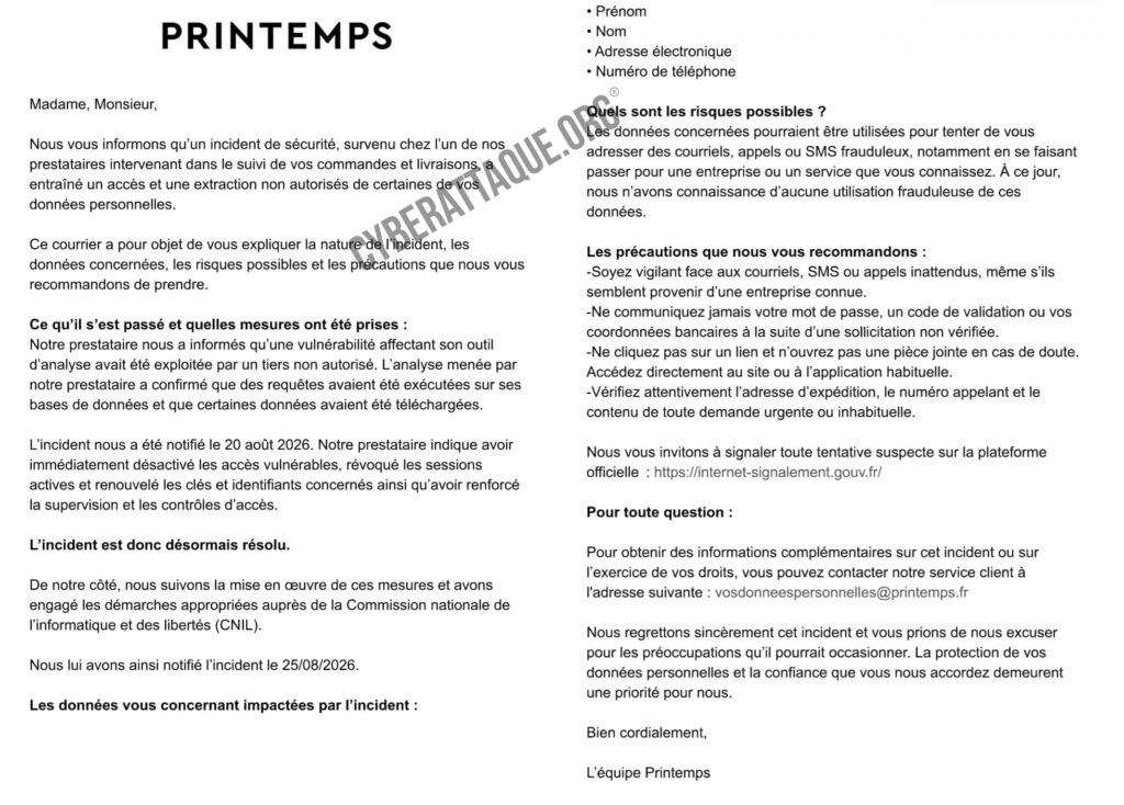 Printemps cyberattaque