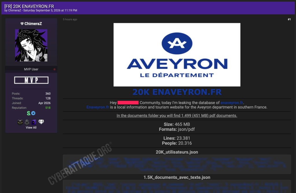 Aveyron cyberattaque