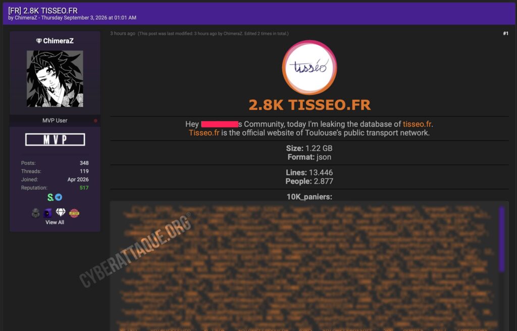 Tisséo cyberattaque