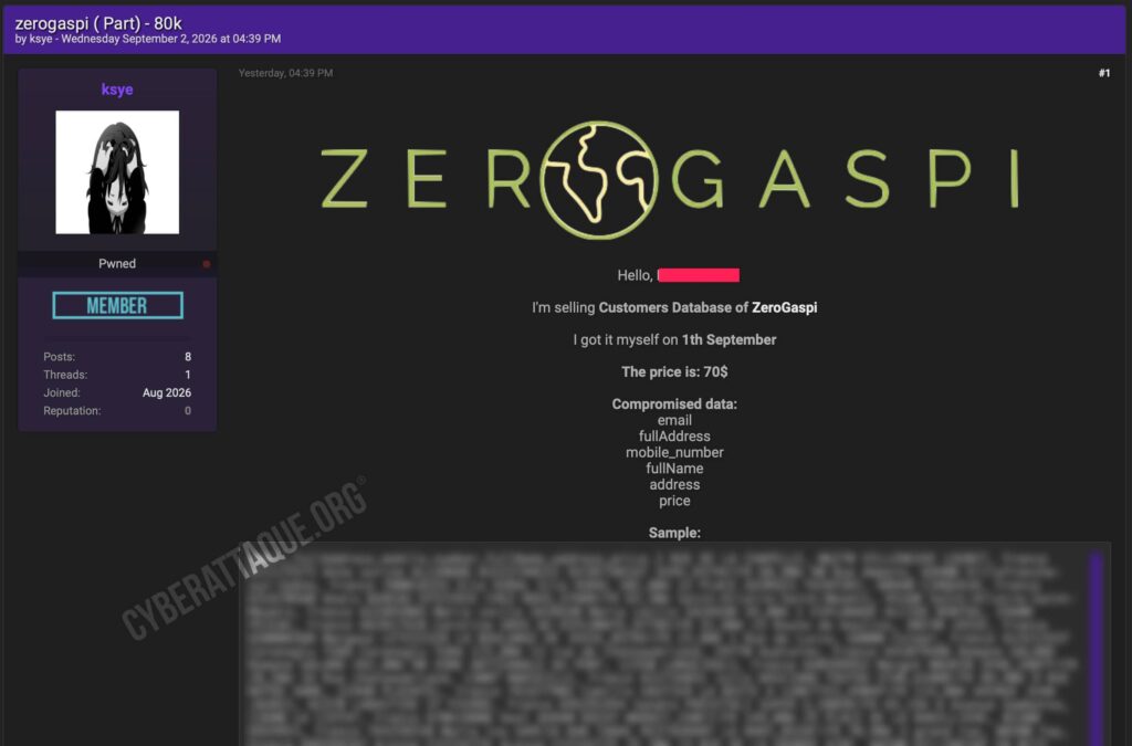 ZeroGaspi cyberattaque