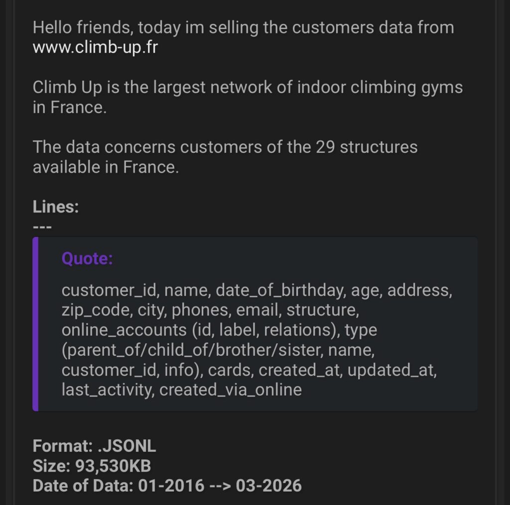 Climb up cyberattaque