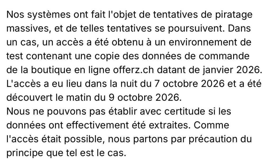 Offerz cyberattaque