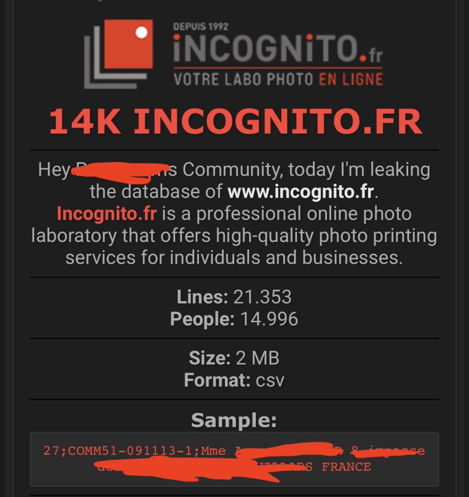 Incognito cyberattaque