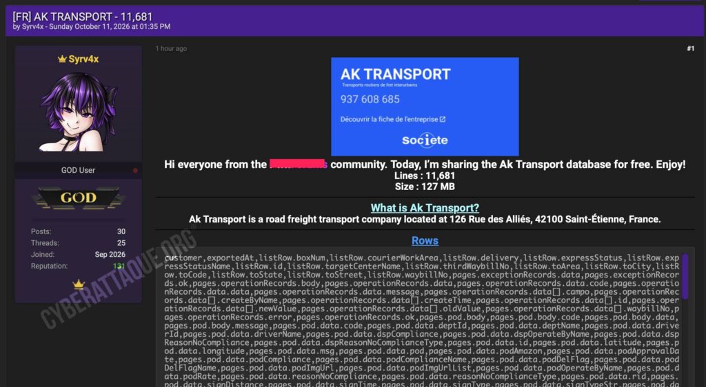 AK Transport cyberattaque