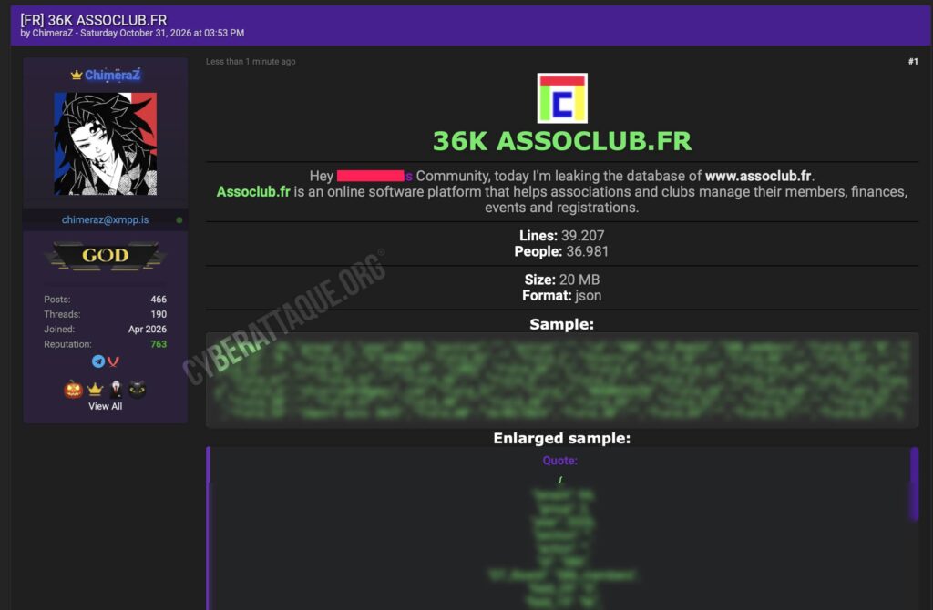 Assoclub cyberattaque