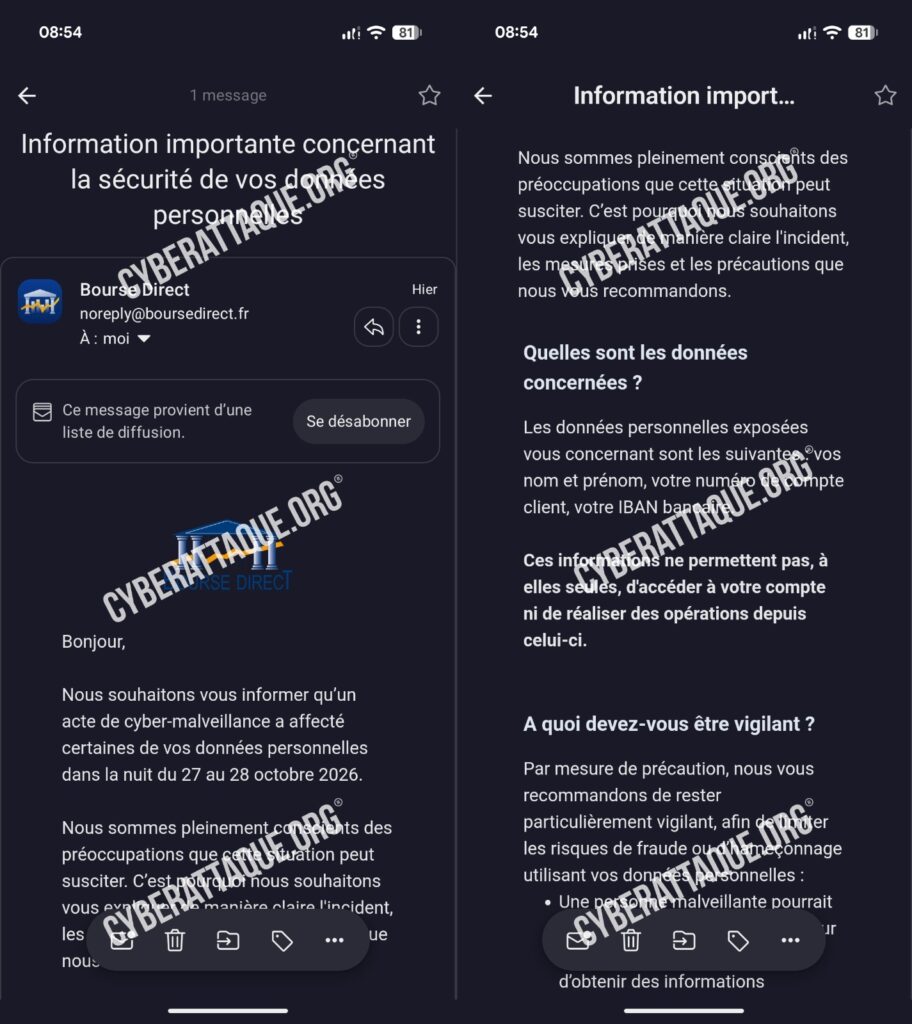 Bourse Direct cyberattaque