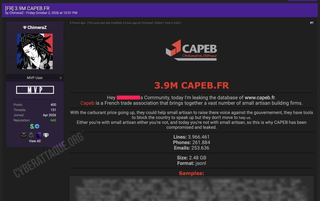 CAPEB cyberattaque
