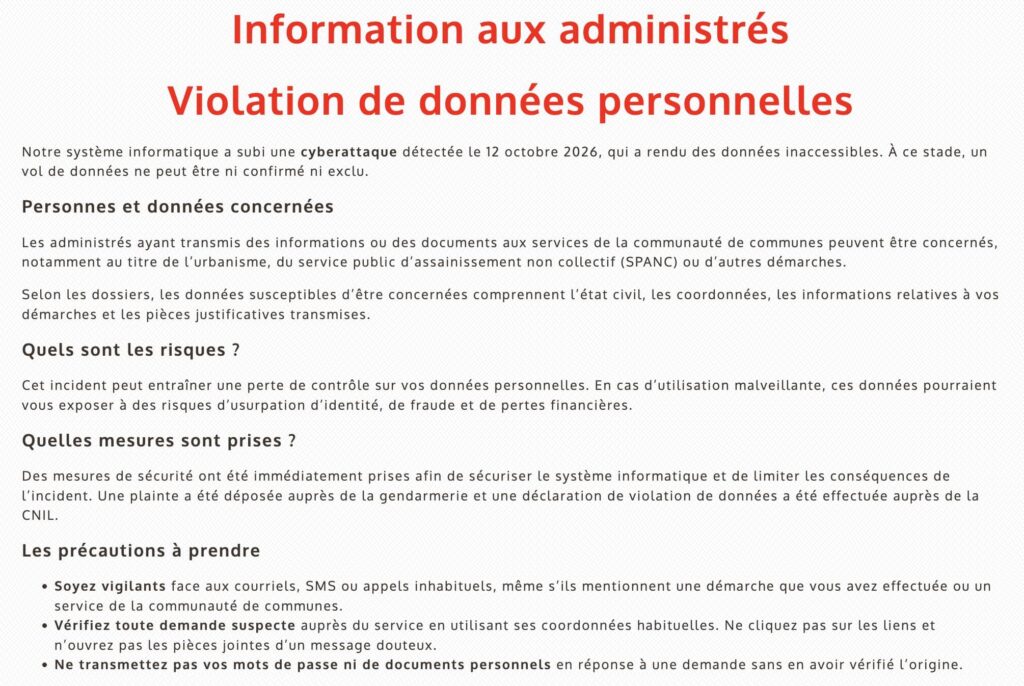 Portes du Berry cyberattaque