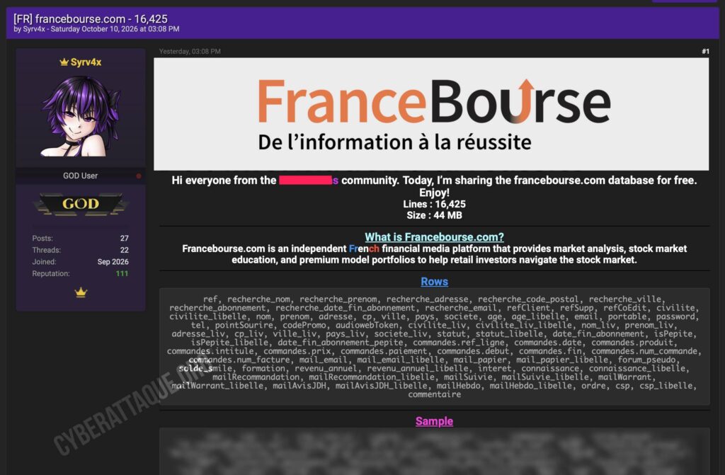 France Bourse cyberattaque