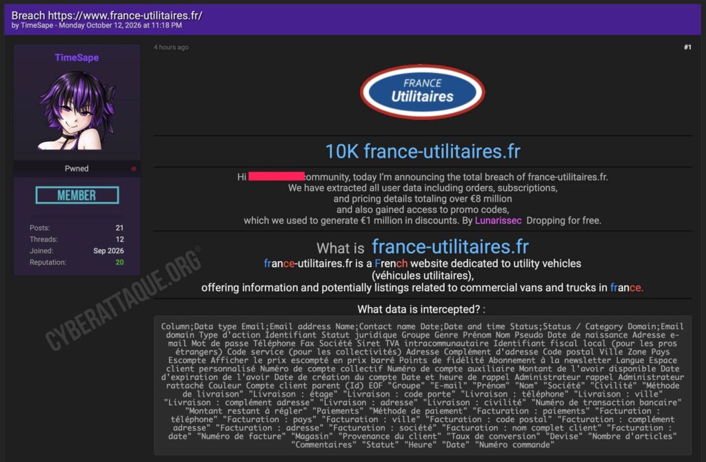 France utilitaire cyberattaque