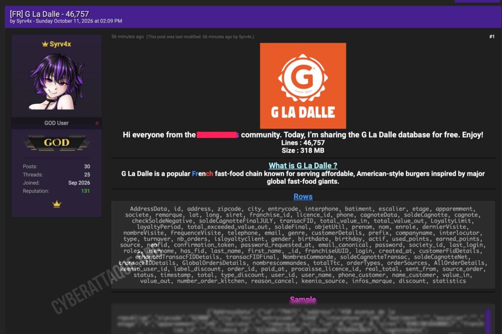 G La Dalle cyberattaque