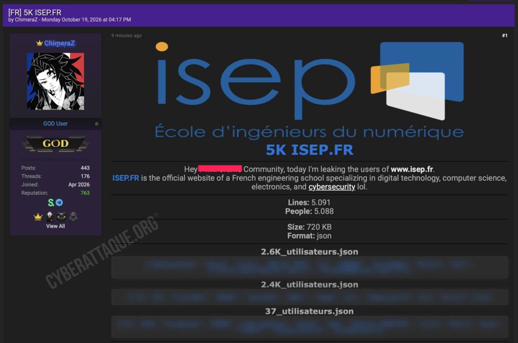 ISEP cyberattaque