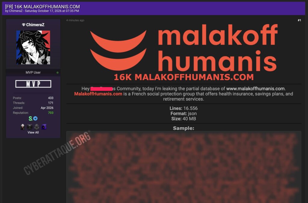 Malakoff Humanis cyberattaque