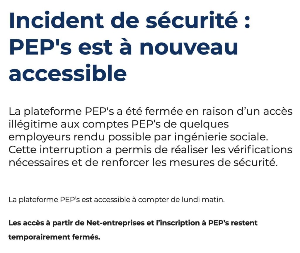Pep's cyberattaque