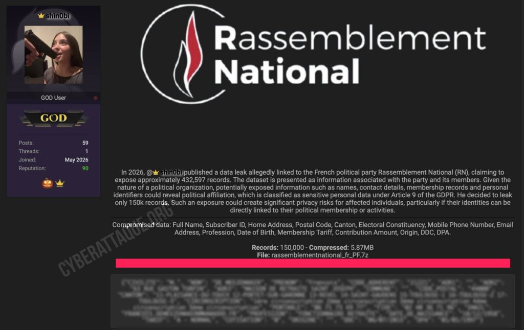 Rassemblement national cyberattaque