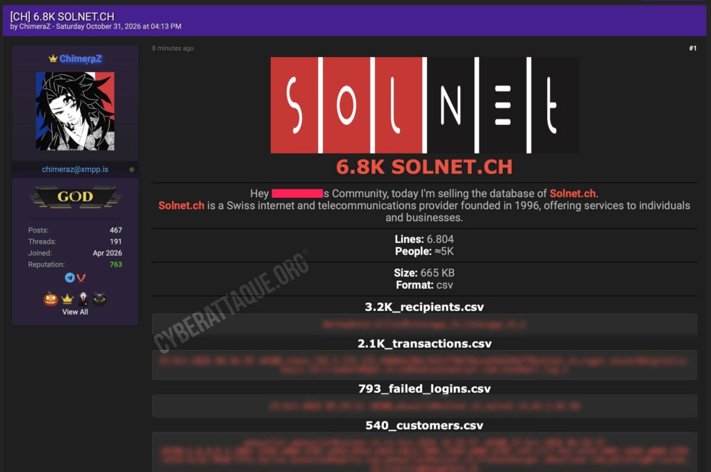 SolNet suisse cyberattaque