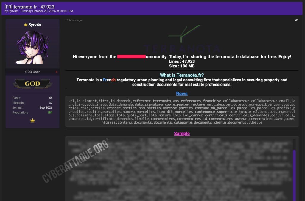 Terranota cyberattaque